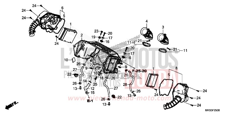 FILTRE A AIR de Africa Twin DCT DARKNESS BLACK METALLIC (NH463) 2020